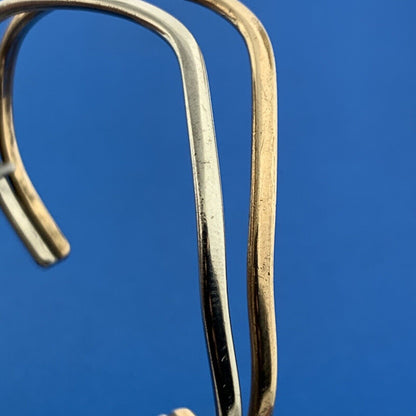 Designer Sergio Lub California Brass Silver Toned Wavy Band 6" Cuff Bracelet