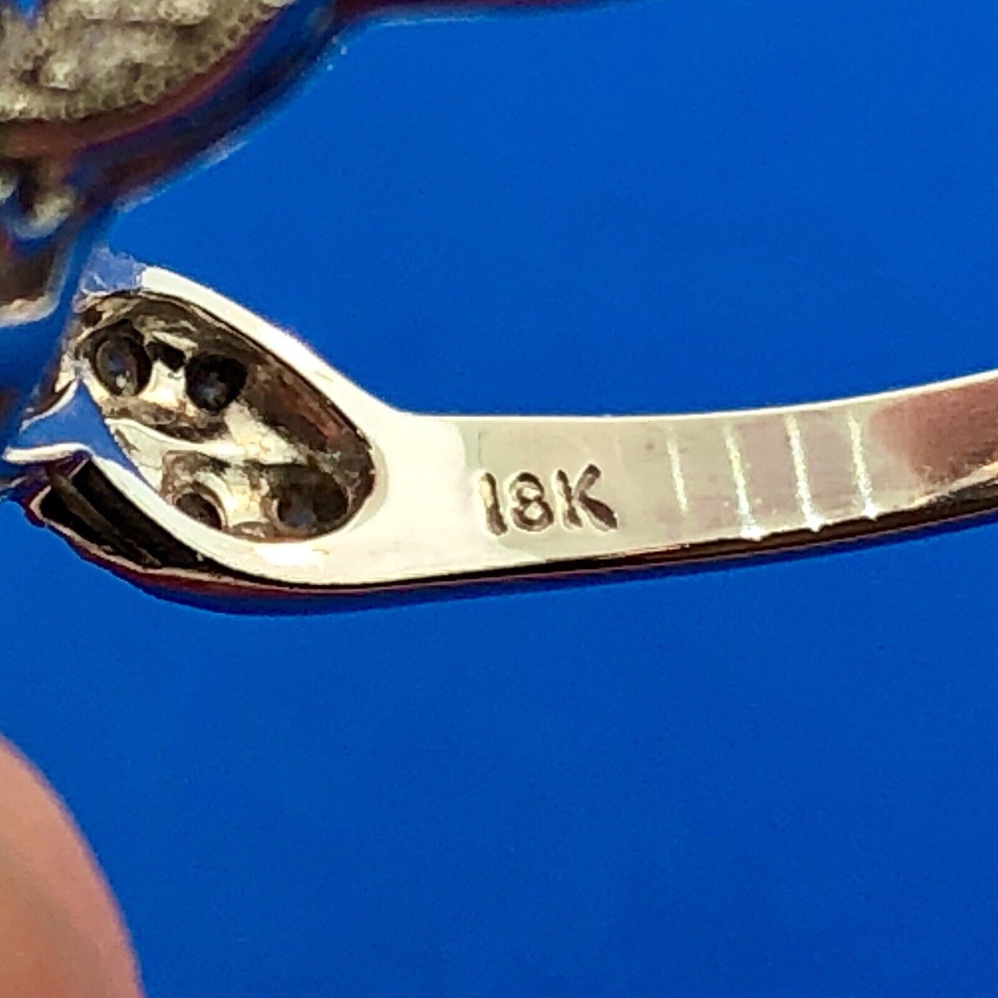 Lovely 18K White Gold Swiss Blue Topaz Diamond Halo December Statement Ring