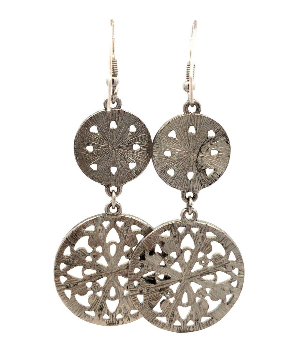 Fabulous Silver Tone Lot Of 5 Pairs Drop Dangle Crystal CZ Statement Earrings