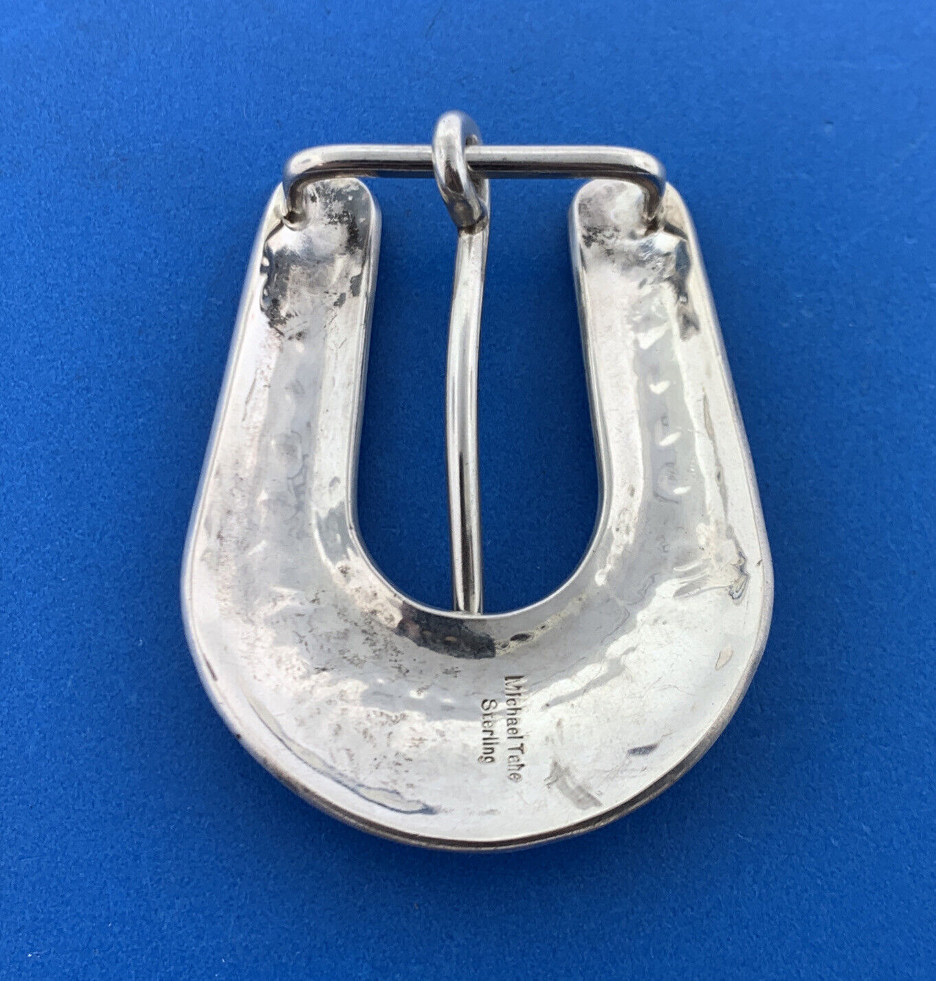 Navajo Michael Tahe 925 Sterling Silver Concho Design 4 Piece Belt Buckle