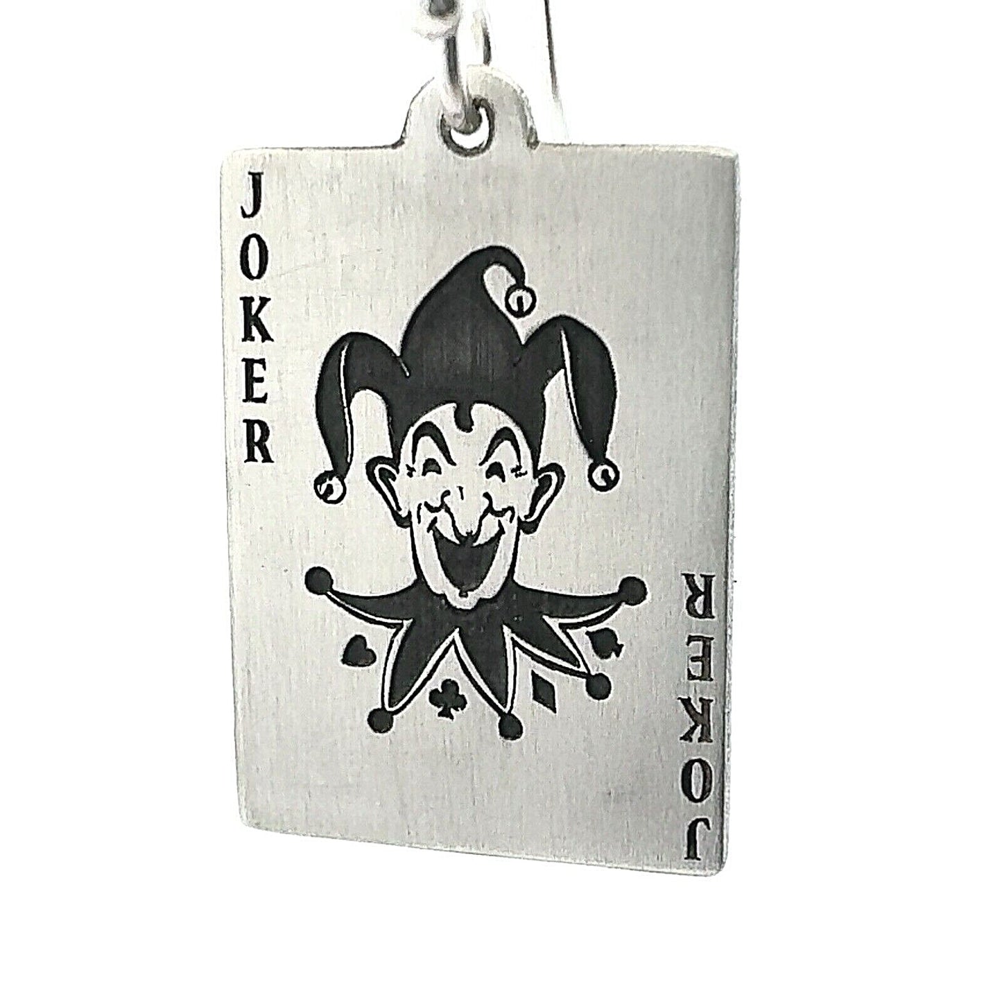 Custom Artisan Sterling Silver 925 Poker Playing Card Drop Dangle Earrings