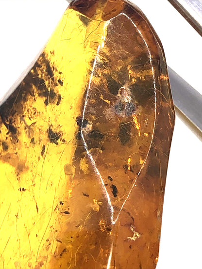 Vintage Large Orange Amber Crystal Healing Statement Pendant