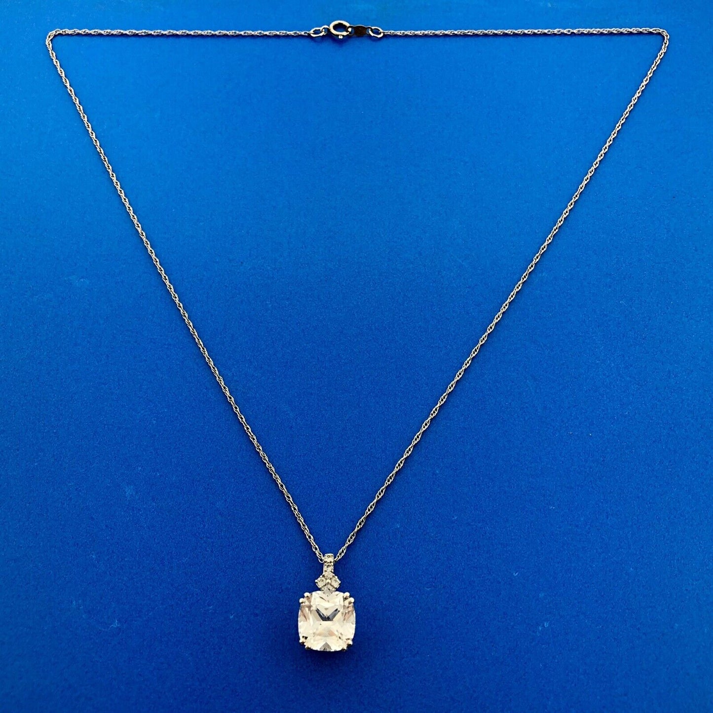 Designer 925 Sterling Silver White Topaz Diamond November Pendant Necklace