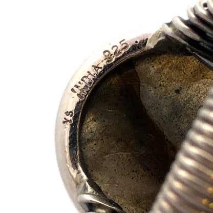 Designer YS India 925 Sterling Silver Oval Labradorite Wire Wrap Statement Ring