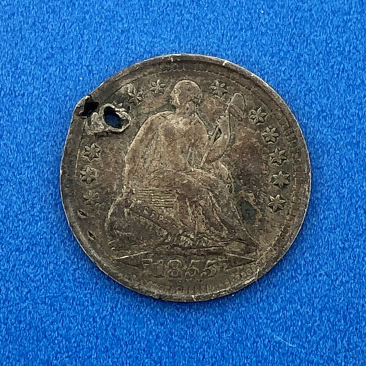 1855 P Seated Liberty Silver Half Dime Type 3 Better Key Rare Philadelphia Coin