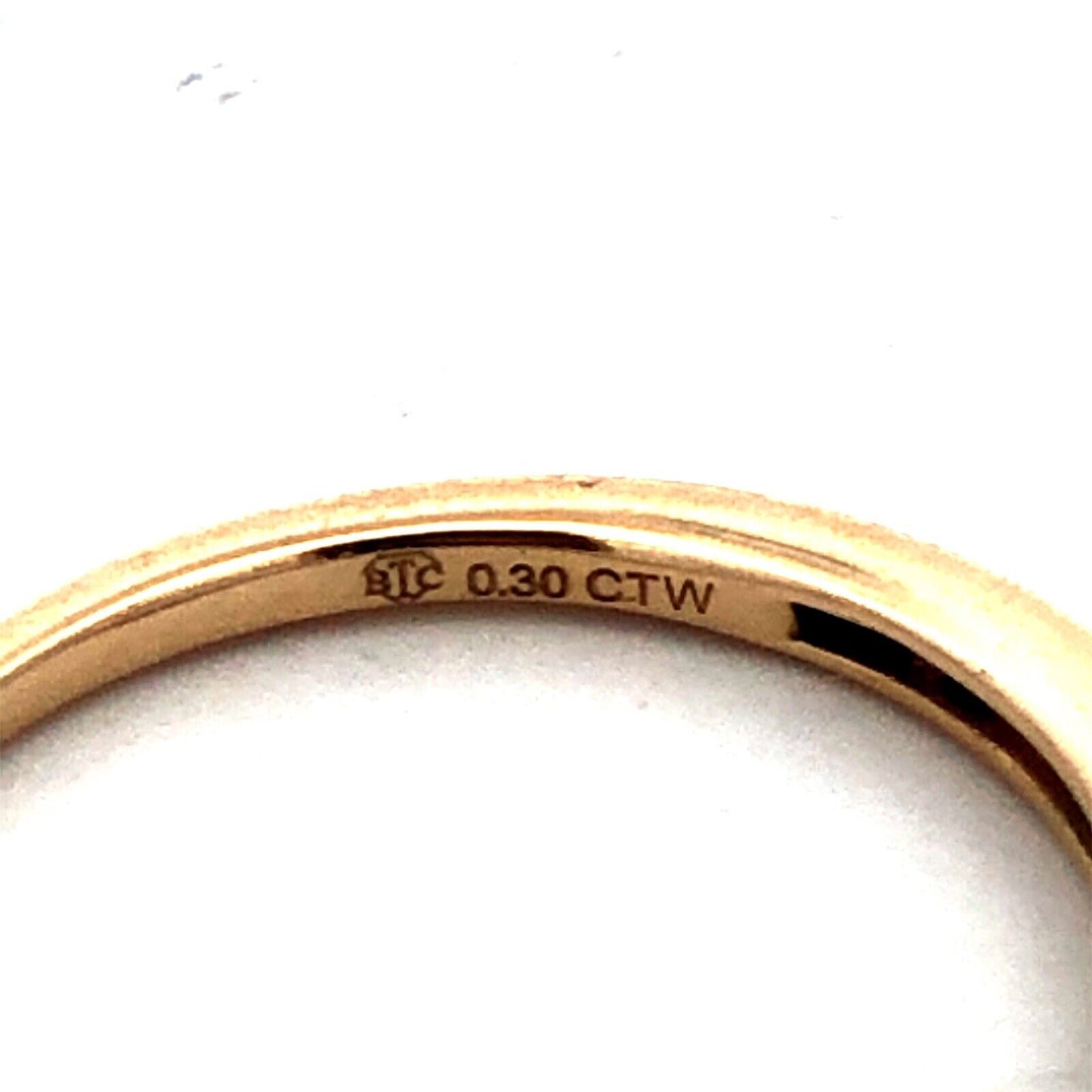 STC 14K Yellow Gold Round Diamond Wedding Anniversary Stackable Band Ring