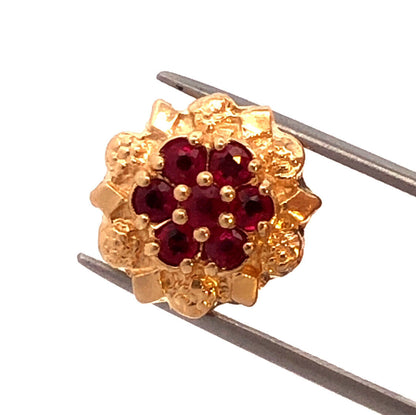 Designer 14K Yellow Gold Round Ruby Slide Bracelet Charm