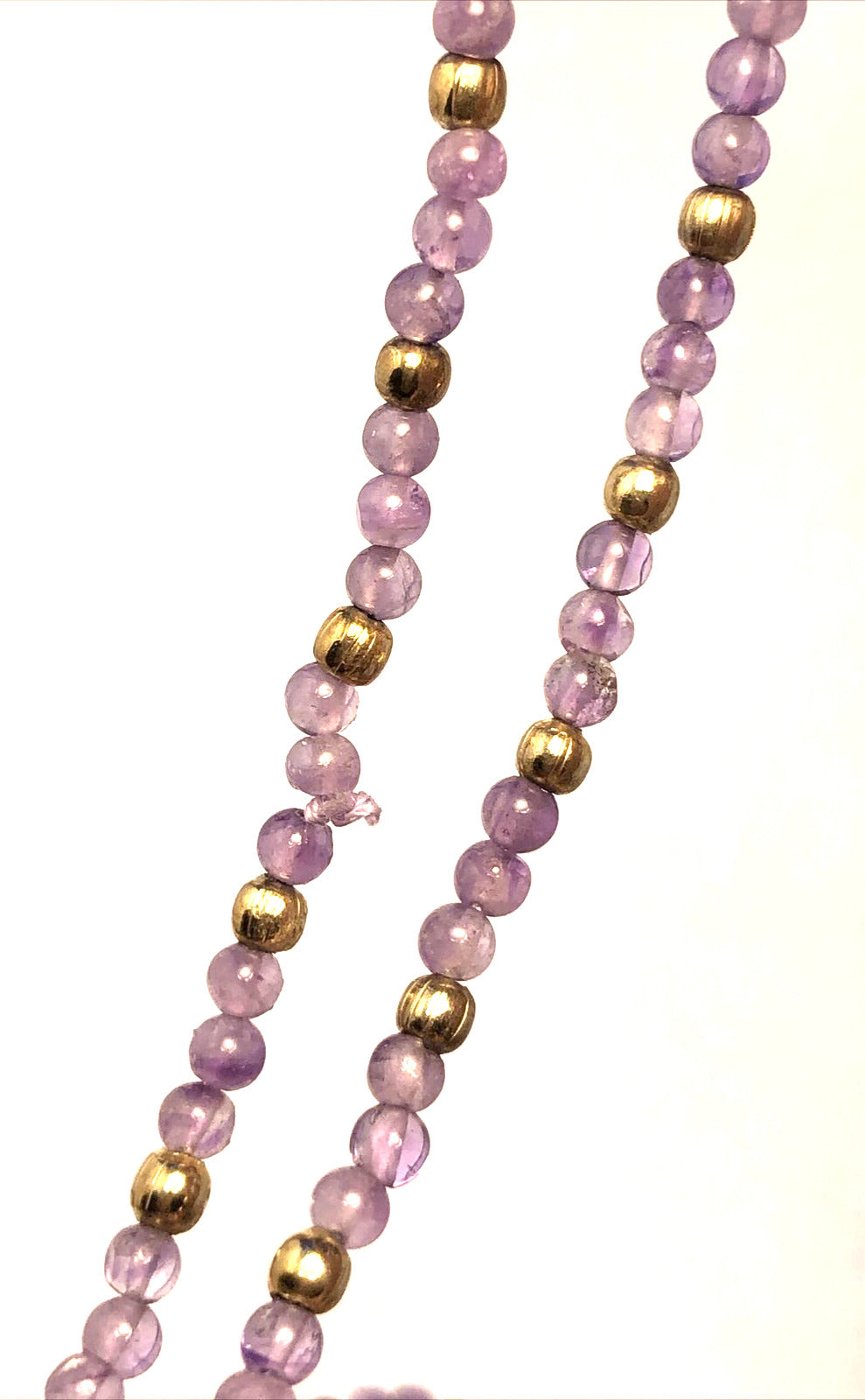 Vintage 1980's Amethyst & Gold-Tone Beaded 3-Piece Statement Necklace
