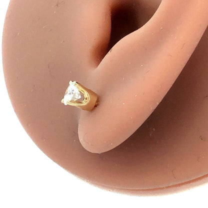 Estate 14K Yellow Gold Round Diamond Solitaire Stud Earrings