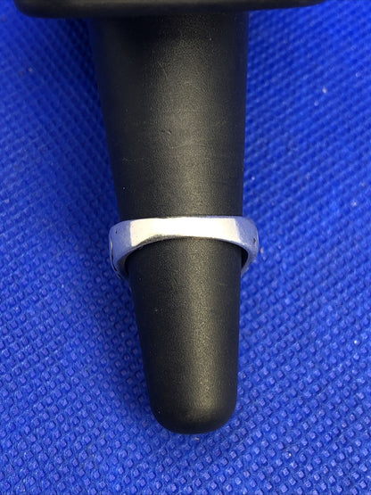 Estate Sterling Silver Emerald Cut Blue Topaz Scroll Floral Vine Cocktail Ring