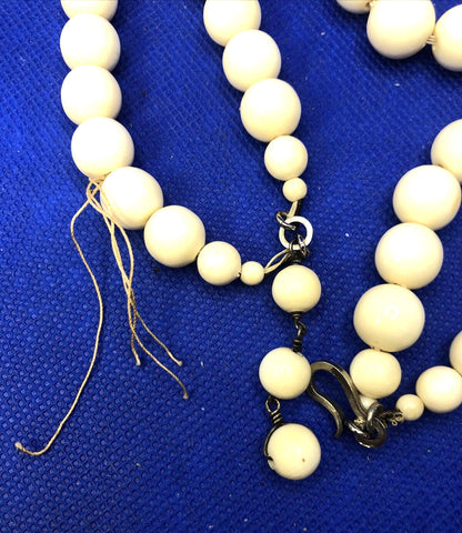 Vintage Art Deco Bakelite Celluloid Bead 3 Piece Lot Necklaces & Cuff Bracelet