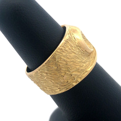 Designer Arabic 18K Yellow Gold Unisex 3D Bird's Eye Of The Storm Dramatic Ring