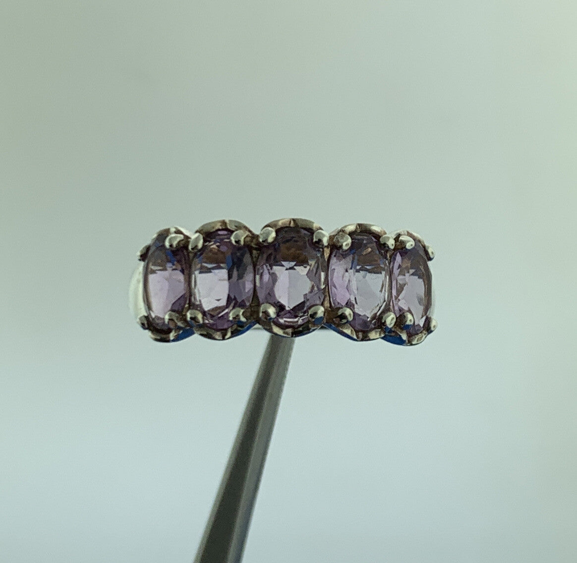 Designer 925 Sterling Silver Oval Amethyst February Anniversary Occasion Ring