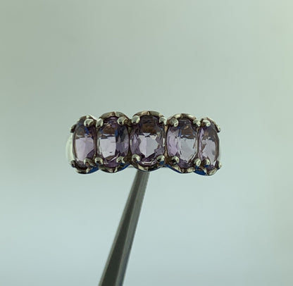 Designer 925 Sterling Silver Oval Amethyst February Anniversary Occasion Ring