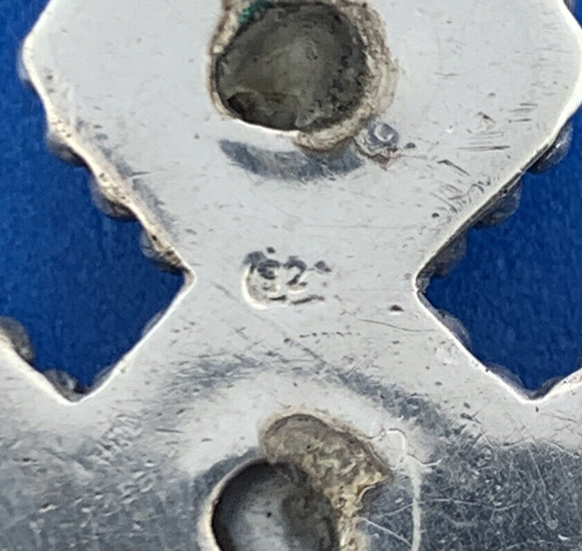 Stunning Sterling Silver 925 White Mabe Pearl Religious Cross Dangle Pendant