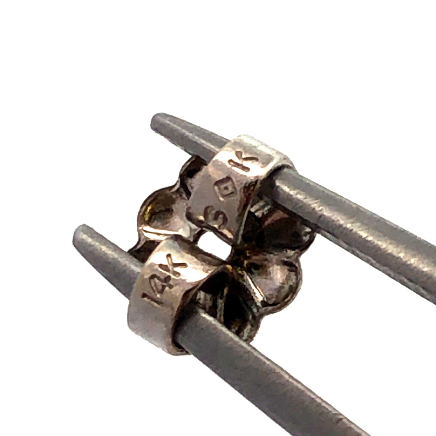 Designer SK 14K White Gold Round Diamond Dangle Charm Stud Earrings