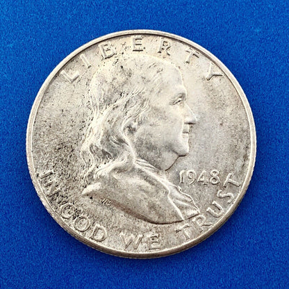 1948 D Franklin Silver Half Dollar Better Key First Year Series Denver Mint Coin