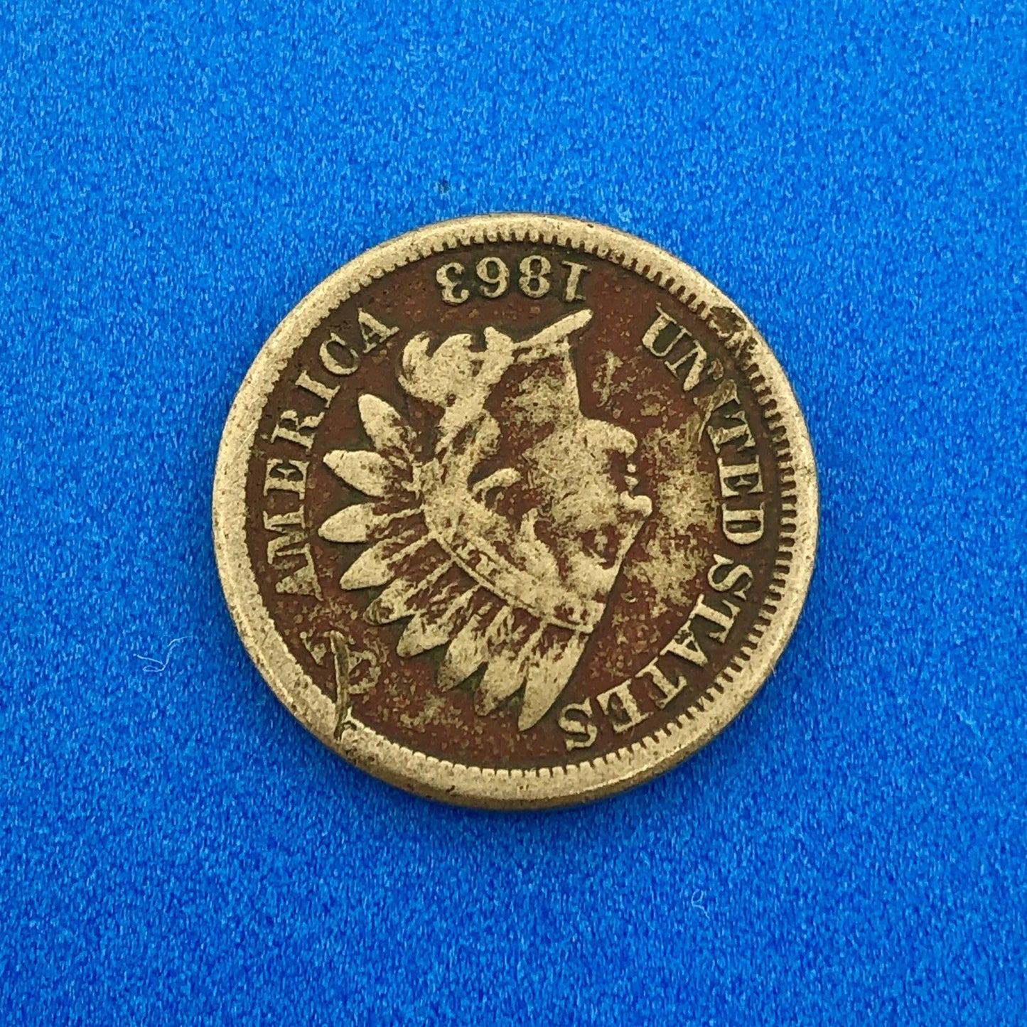 1863 P 1 Cent Indian Head Cent with Shield Better Key Date Copper-Nickel Coin