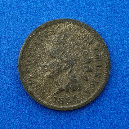 1864 L Indian Head One Cent Penny 1c Type 3 Bronze Better Key Philadelphia Coin