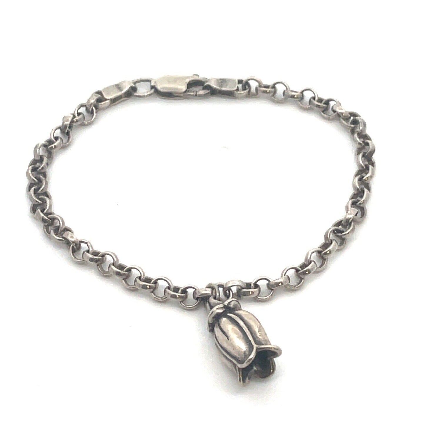 Mignon Faget Sterling Silver Tulip Collection  Chain Dangle Tulip Charm Bracelet