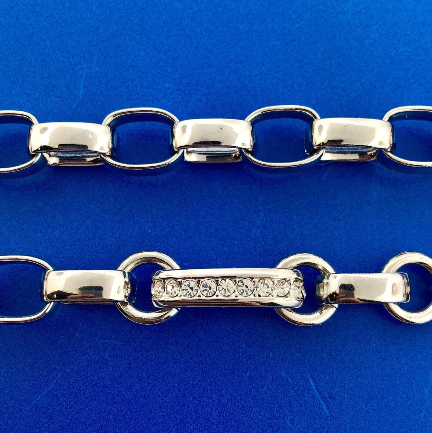 Swarovski Crystal Silver Tone Crystal Cuban Link Statement Chain Necklace