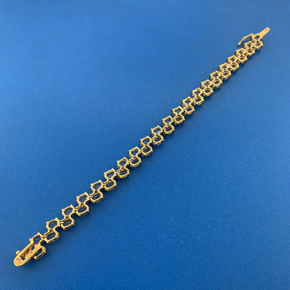 Designer 925 Sterling Silver Blue Topaz Double Row December Tennis Bracelet