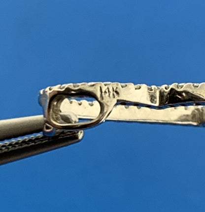 Designer 14K White Gold Diamond Modernist Heart Love Promise Bridal Pendant