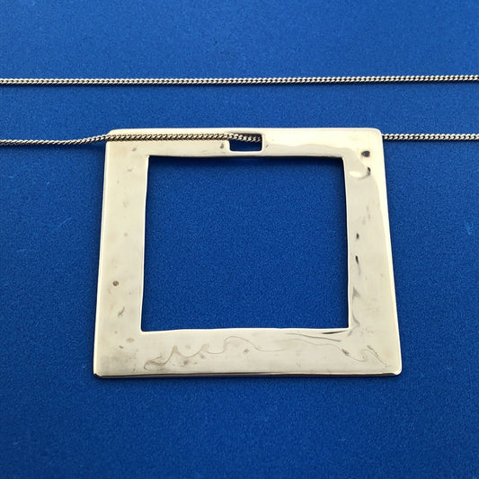 Robert Lee Morris Studio Sterling Silver 925 Open Square Frame 18" Necklace