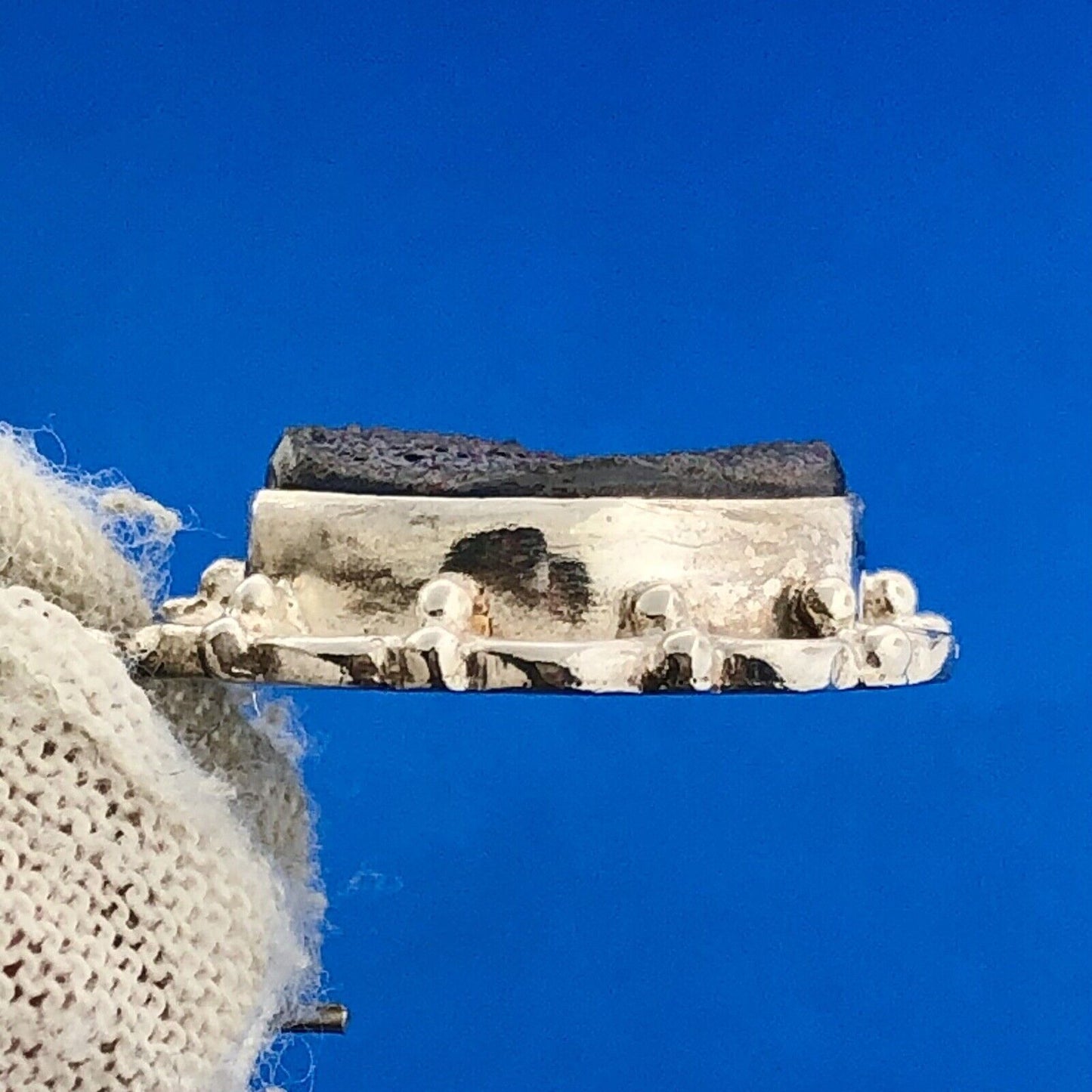 Estate 925 Sterling Silver Iridescent Purple Druzy Quartz Drop Dangle Earrings