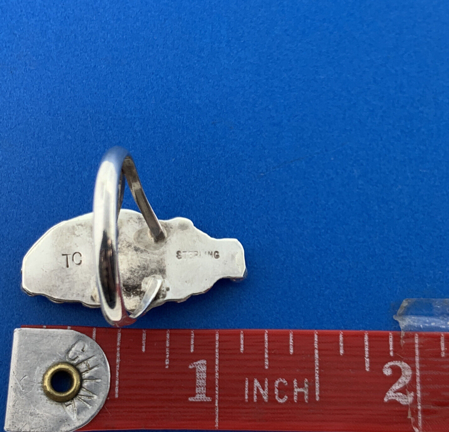 Designer TC Sterling Silver 925 Floral Leaf Small Finger Ring Size 8.75