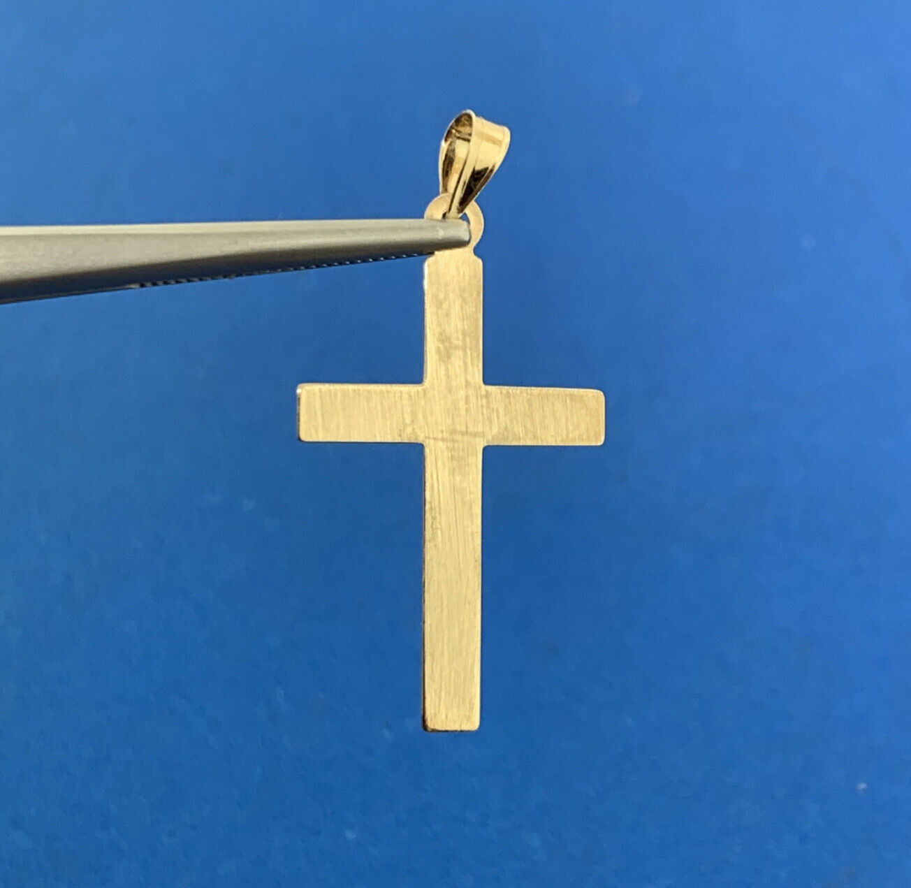 Designer 14K Yellow White Gold Polished Double Cross Religious Pendant