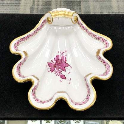 Vintage Herend Hugary Raspberry Chinese Bouquet Apponyi Large Shell Serving Dish