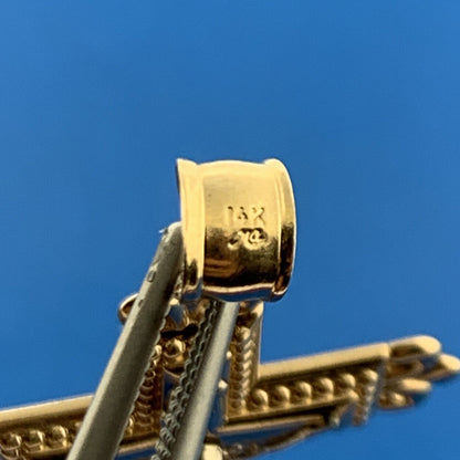 Michael Anthony MA 14K Yellow White Gold 3D Crucifix Cross Religious Pendant