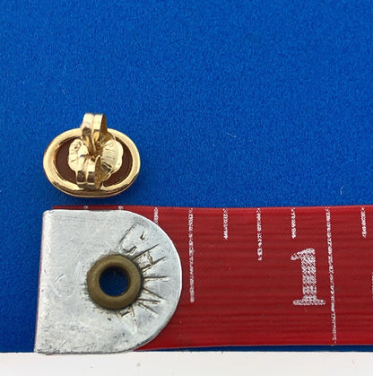 Victorian Vintage 14K Yellow Gold Carved Oval Cameo Stud Earrings