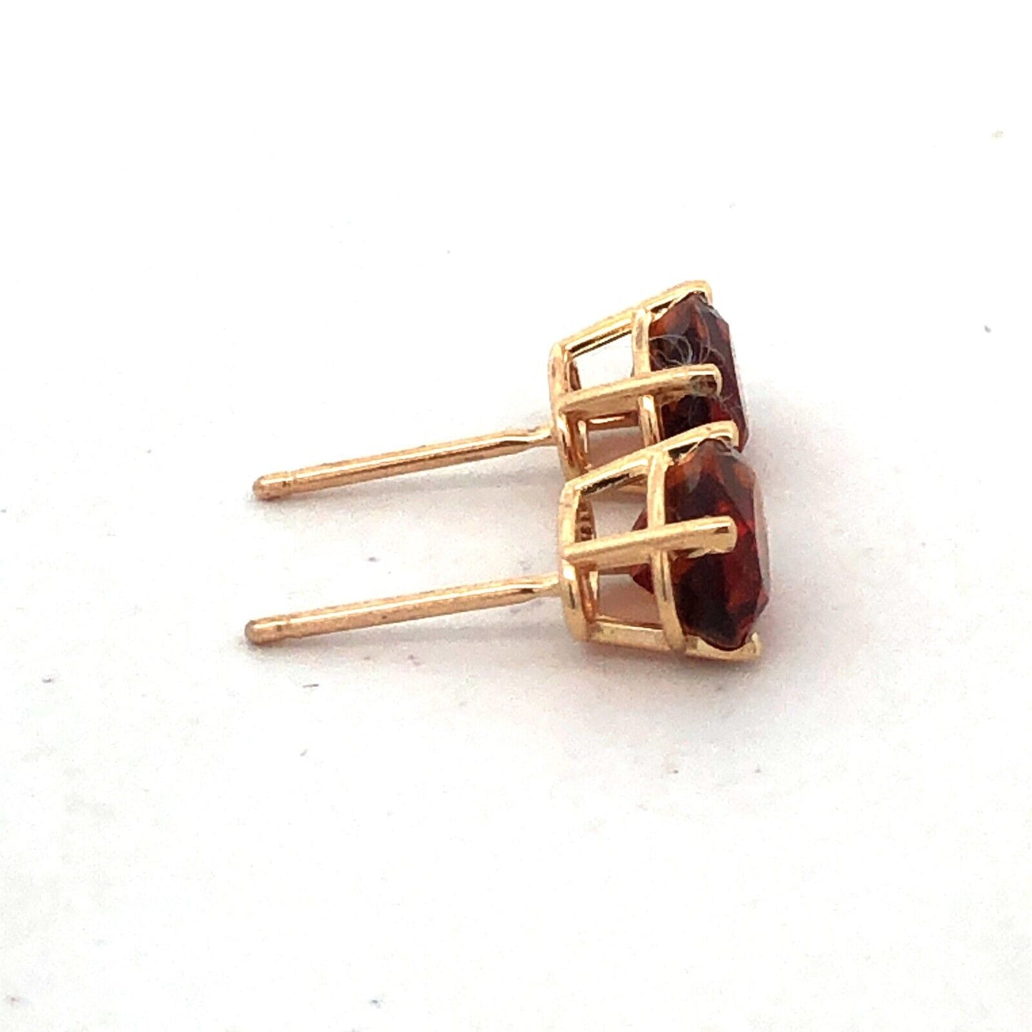 14K Yellow Gold Oval Citrine Solitaire November Anniversary Stud Earrings