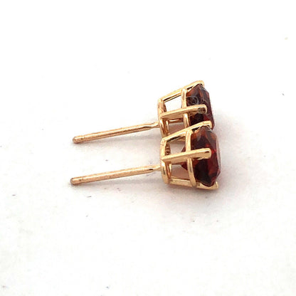 14K Yellow Gold Oval Citrine Solitaire November Anniversary Stud Earrings