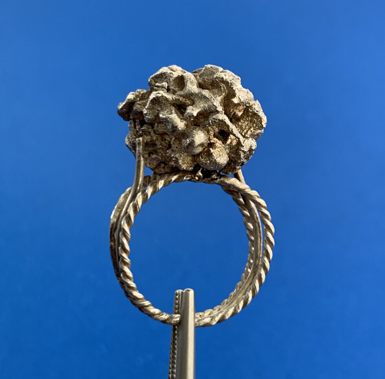 Artisan 925 Sterling Silver Artisan Nugget Free Form Size 6 Ring