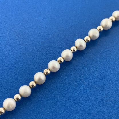 Designer JORDAN Sterling Silver 925 Engraveable  White Pearl 7" Strand Bracelet