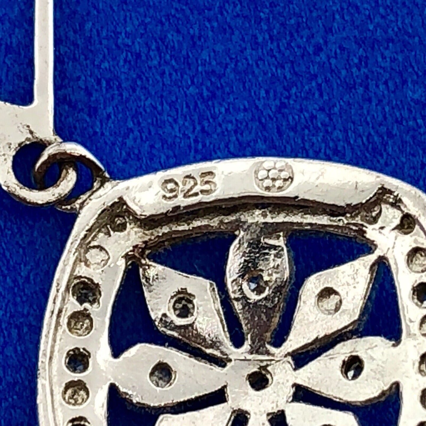 Designer Sterling Silver 925 Diamond Snowflake Flower Cluster Dangle Earrings