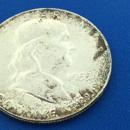 1955 P Silver Franklin Half Dollar BU Philadelphia Mint 90% Key Better Date