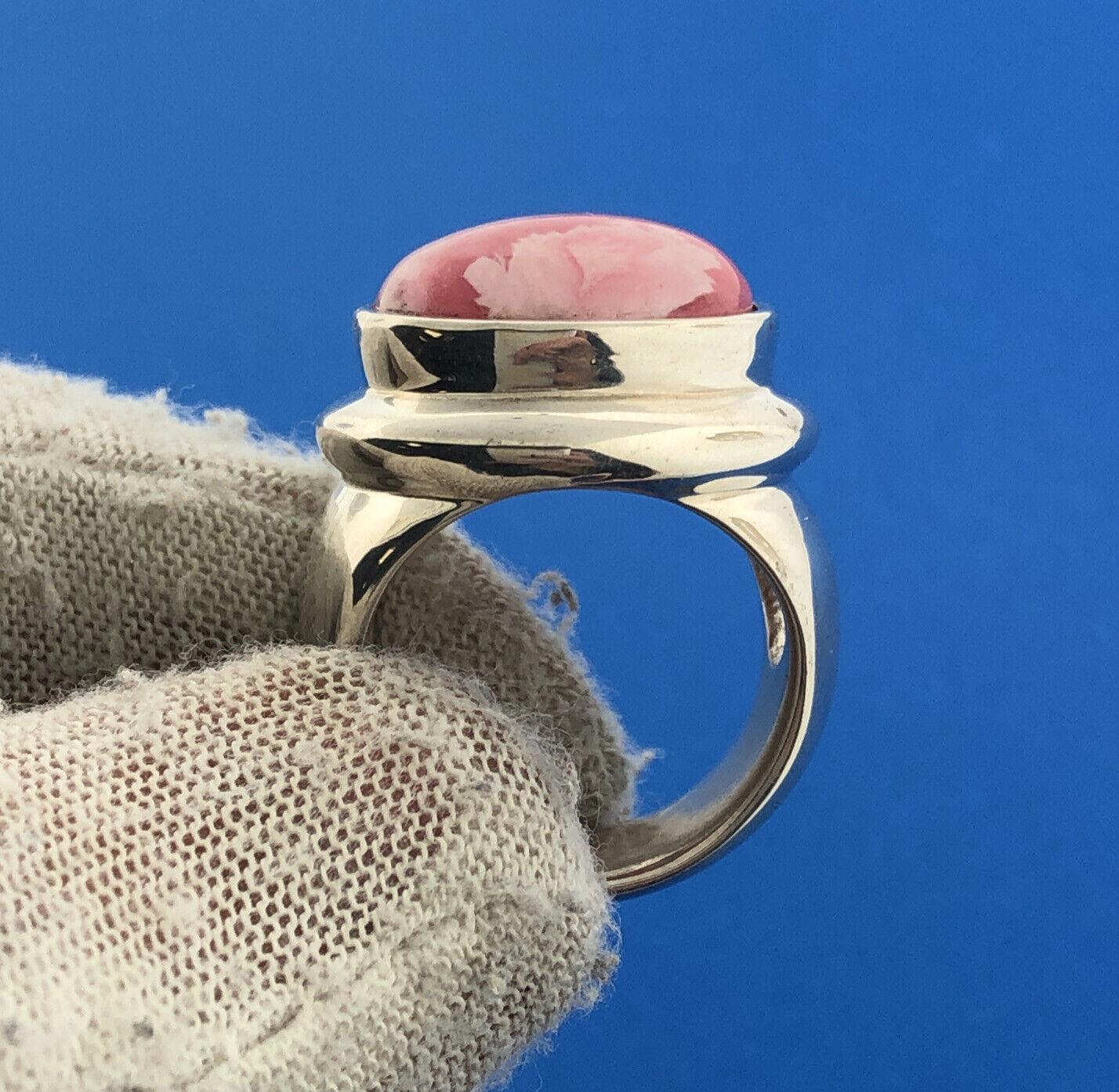 Designer Joe Esposito ESPO Sterling Silver 925 Rhodochrosite Statement Ring