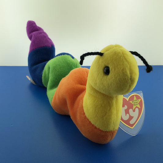 1995 TY Beanie Baby Inch The Worm Mint Condition Multiple Tag Errors - 4044