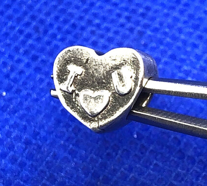 Vintage Michael Anthony 925 Sterling Silver I love you Heart Bead Charm