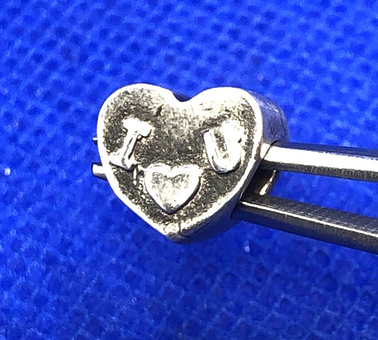 Vintage Michael Anthony 925 Sterling Silver I love you Heart Bead Charm