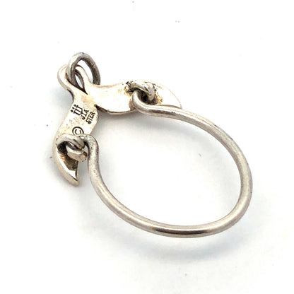 Retired Designer 925 Sterling Silver Whale Tail Charm Holder Pendant