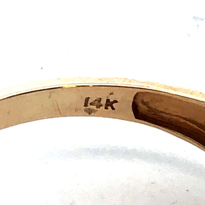 14K Yellow Gold Designer TJC Blue Sapphire Diamond Accent Anniversary Band Ring