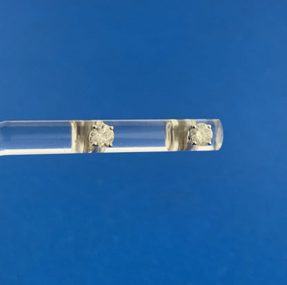 Designer Ross + Simons 14k White Gold Round Diamond Friction Back Stud Earrings