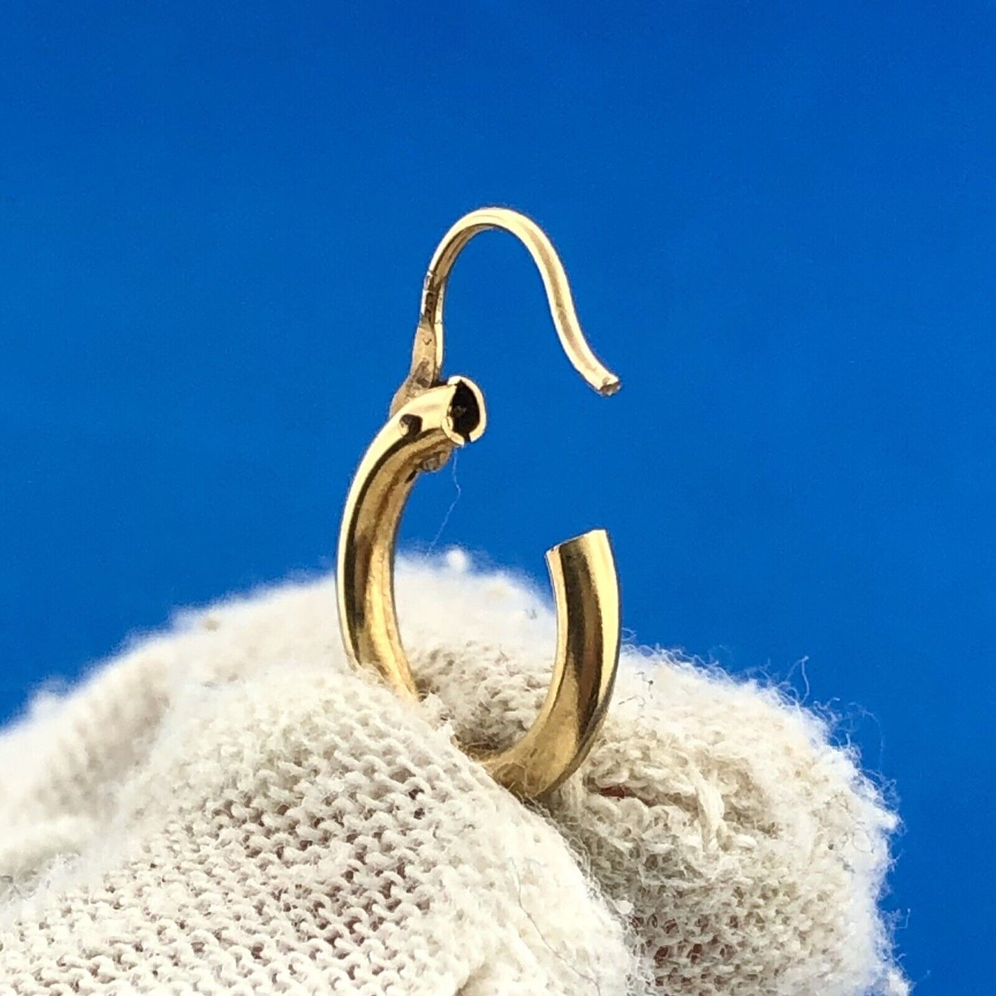 Designer 14K Yellow Gold Polished Huggie Huggy Hoop Earrings