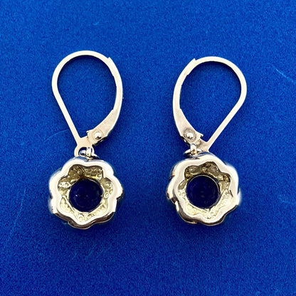 Designer Sterling Silver 925 Amethyst Flower Twist February Dangle Earrings