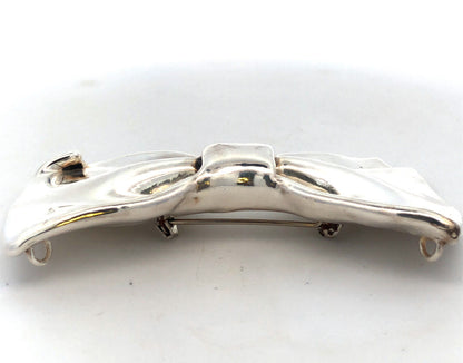 Vintage 925 Sterling Silver Bow Statement Pin Combination Brooch Pendant